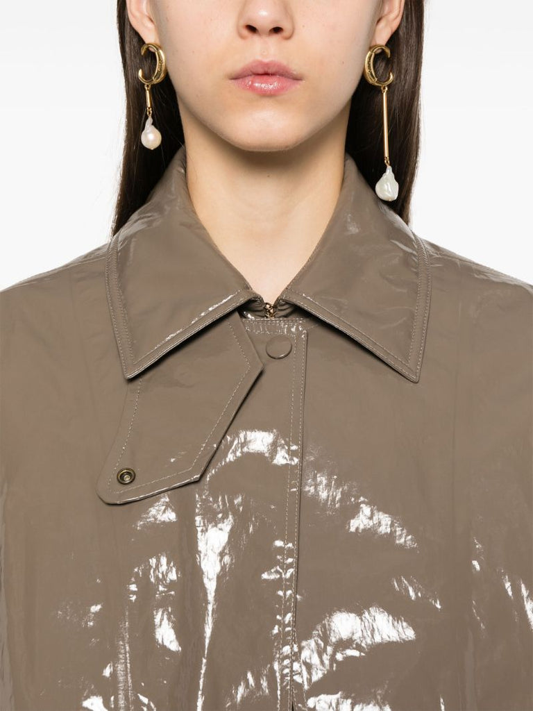Lacquered Cotton Cape