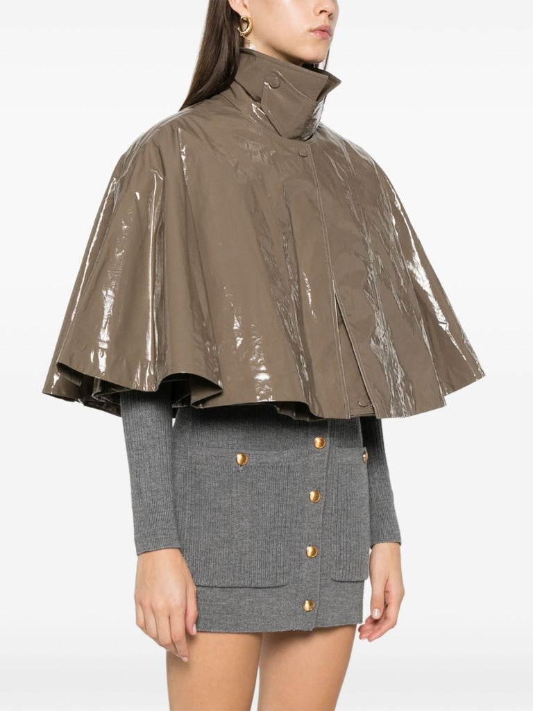 Lacquered Cotton Cape