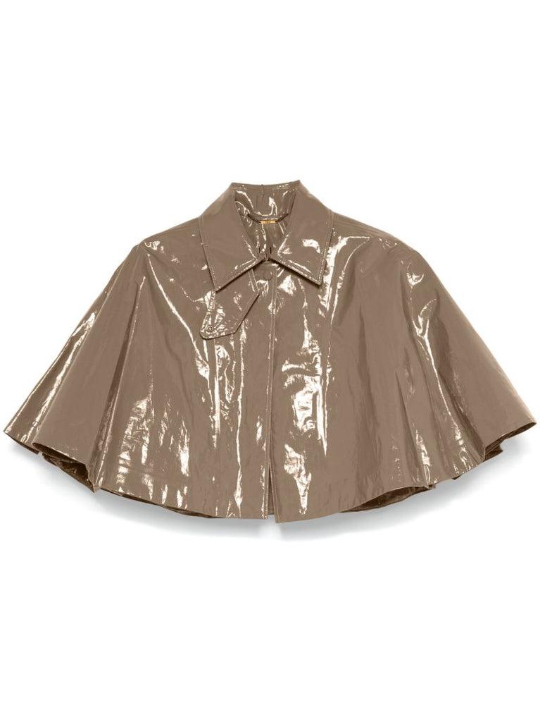 Lacquered Cotton Cape