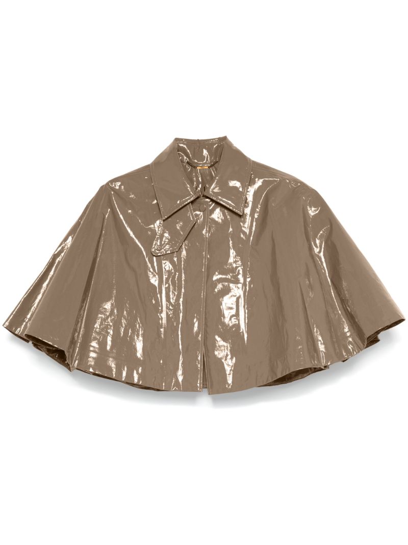 Lacquered Cotton Cape