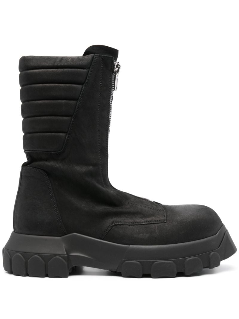 Black Padded Leather Boots