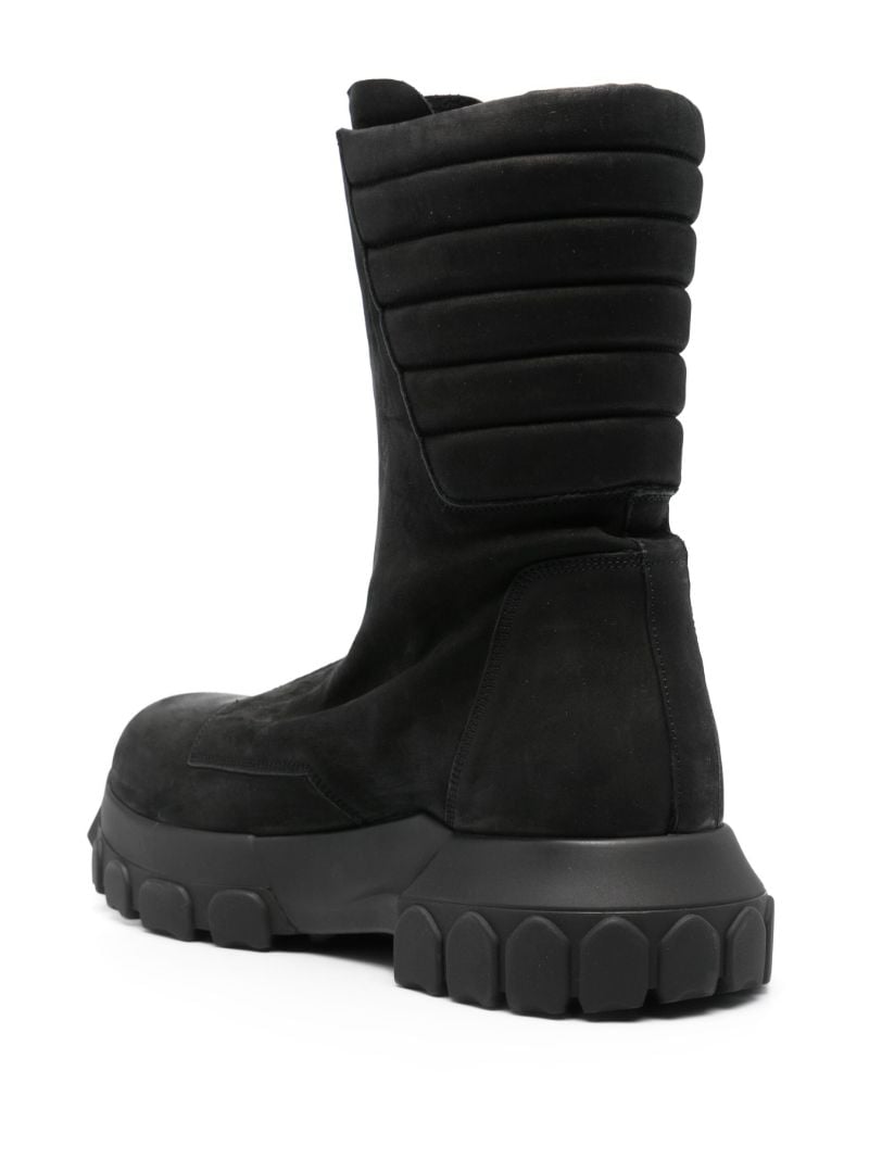 Black Padded Leather Boots