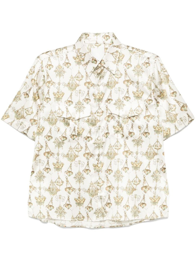 White Chandelier-print Shirt