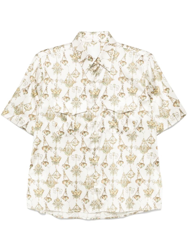 White Chandelier-print Shirt