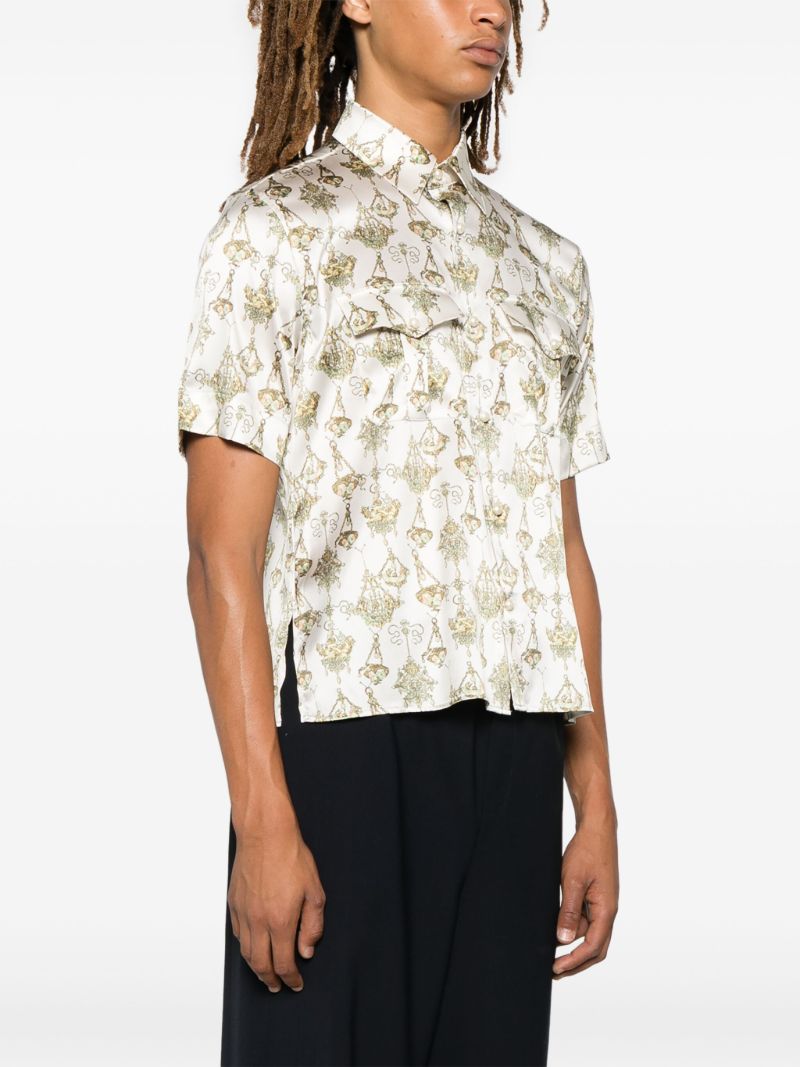 White Chandelier-print Shirt