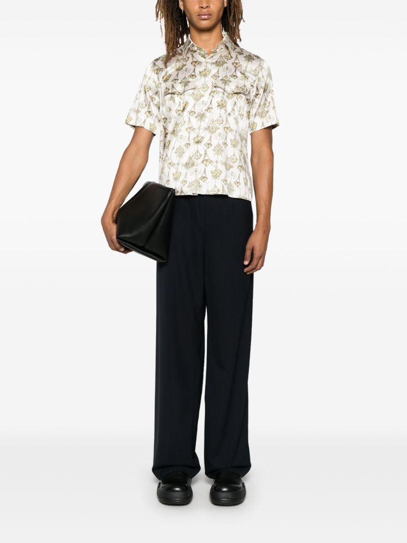 White Chandelier-print Shirt