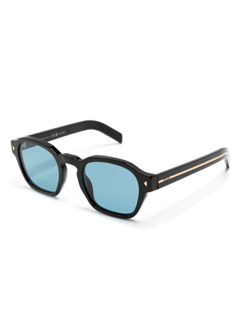 Black Logo Square-frame Sunglassses