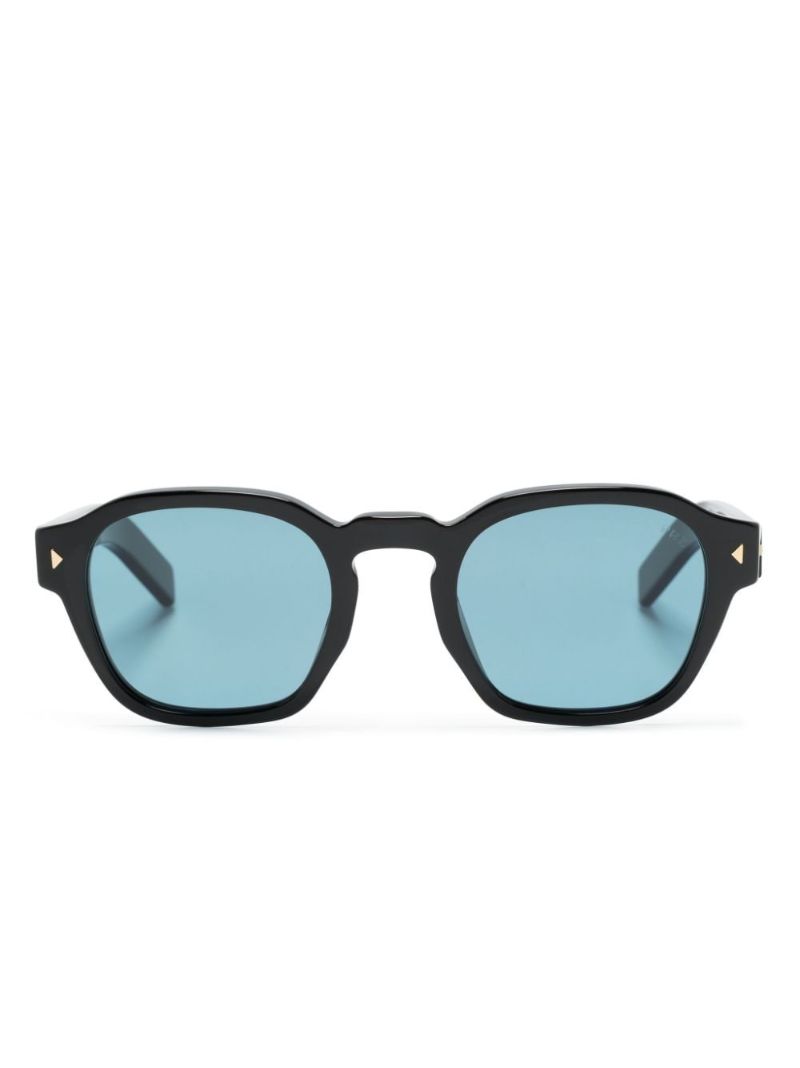 Black Logo Square-frame Sunglassses