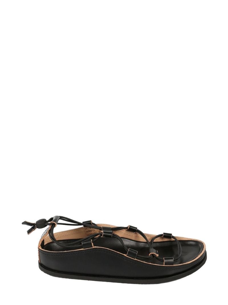 Black Fussbett Spartan Leather Sandals