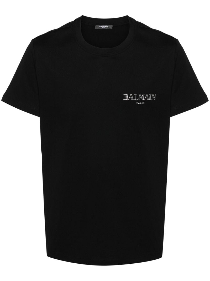 Black Vintage Rubber-logo T-shirt