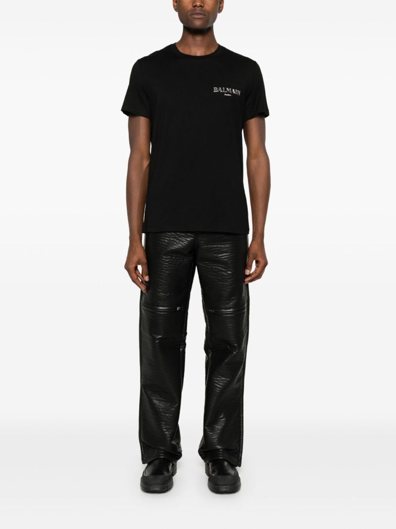 Black Vintage Rubber-logo T-shirt
