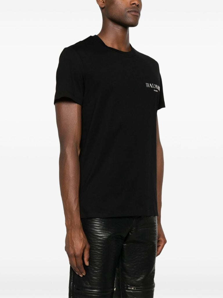 Black Vintage Rubber-logo T-shirt