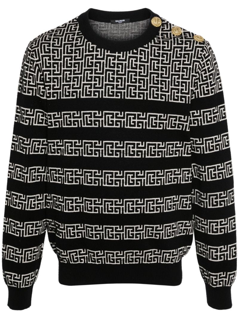 Black and White Striped Pb Labyrinth Sweater