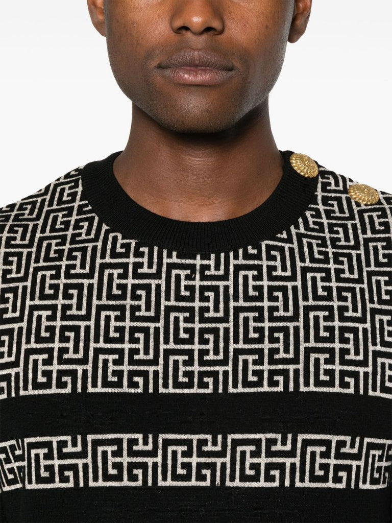 Black and White Striped Pb Labyrinth Sweater