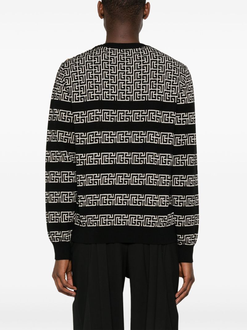 Black and White Striped Pb Labyrinth Sweater