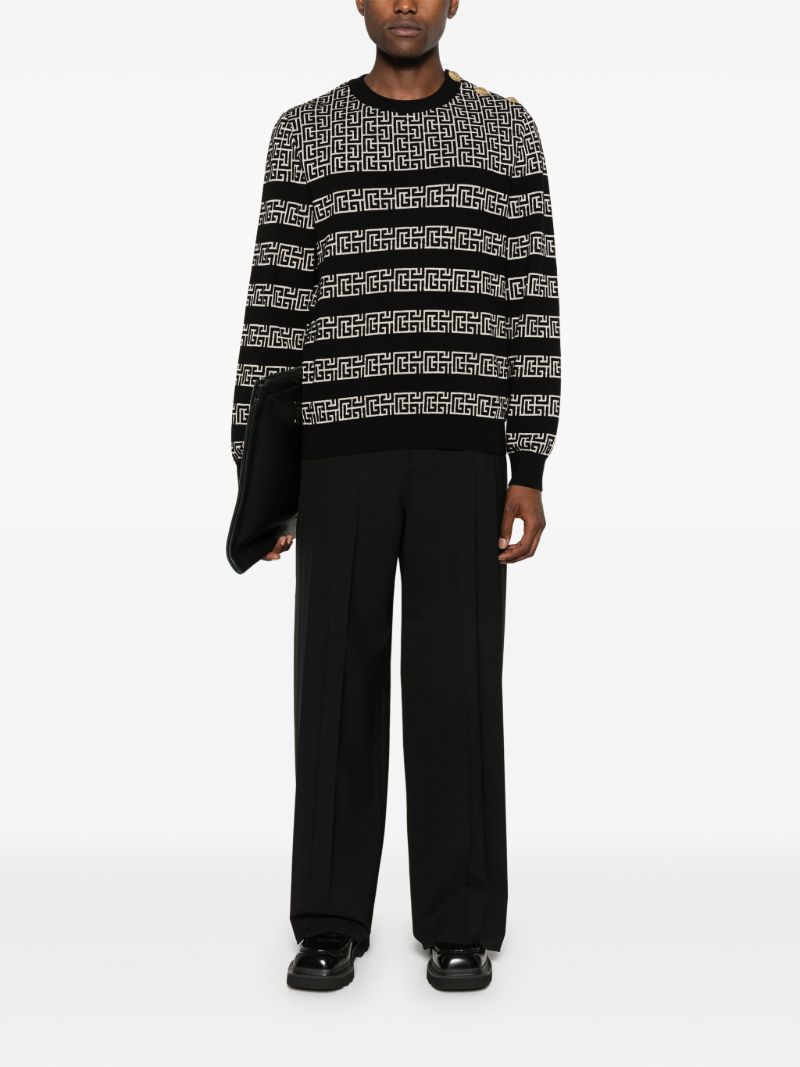 Black and White Striped Pb Labyrinth Sweater
