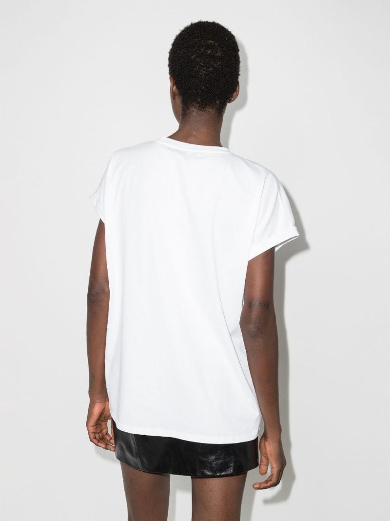 White Logo Print Cotton T-shirt