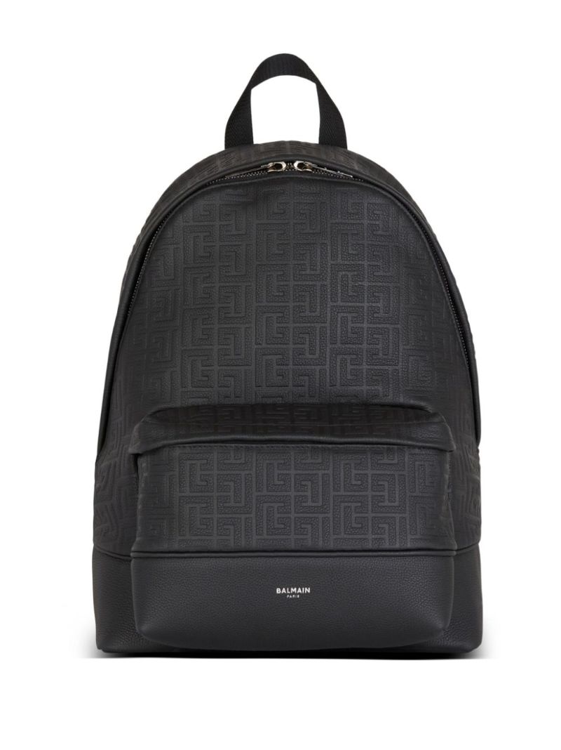 Black Pb Labyrinth Leather Backpack
