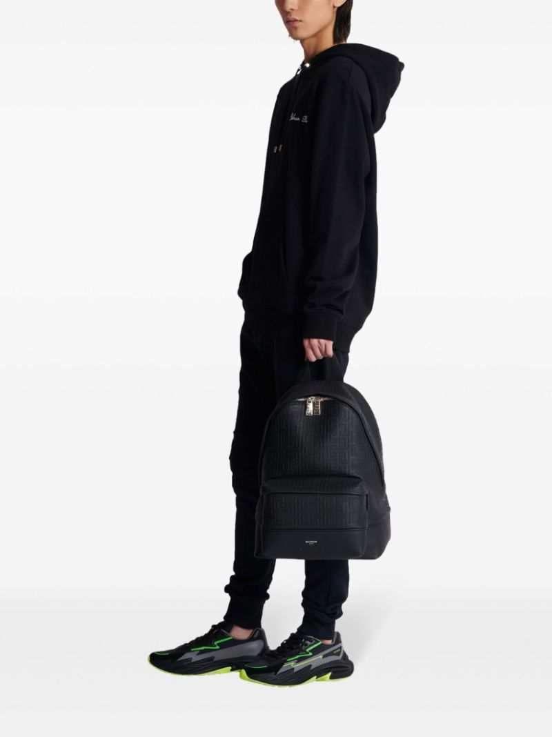 Black Pb Labyrinth Leather Backpack