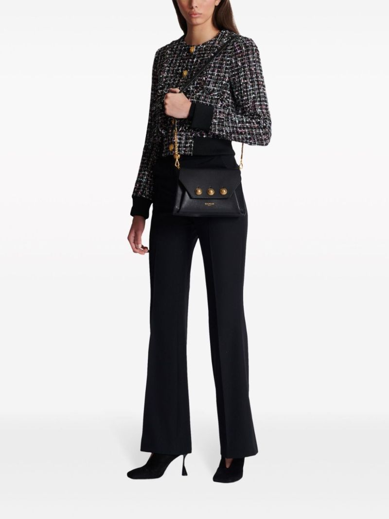 Black EmblÃ_x0083_Â¨me Leather Cross Body Bag
