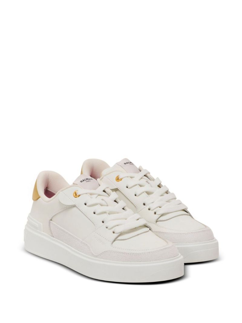 White B-court Flip Leather Sneakers
