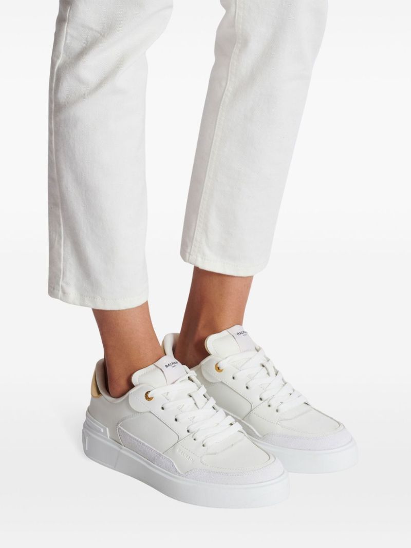 White B-court Flip Leather Sneakers