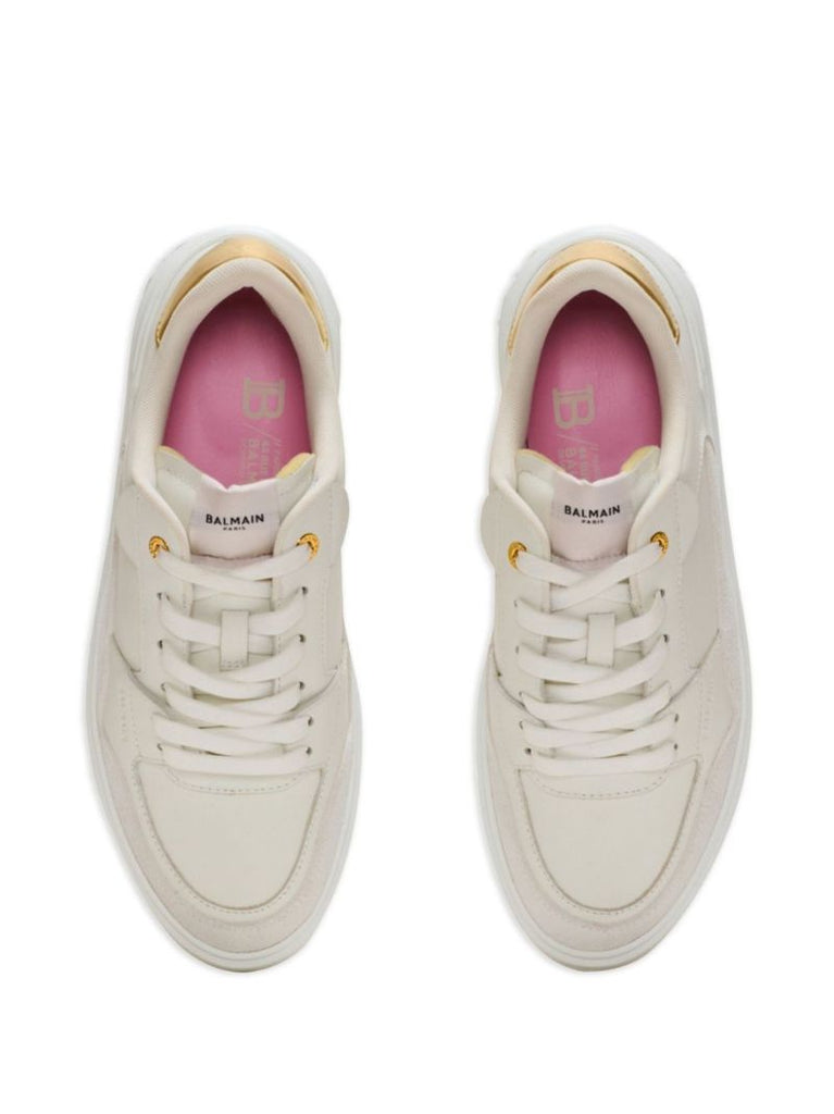 White B-court Flip Leather Sneakers