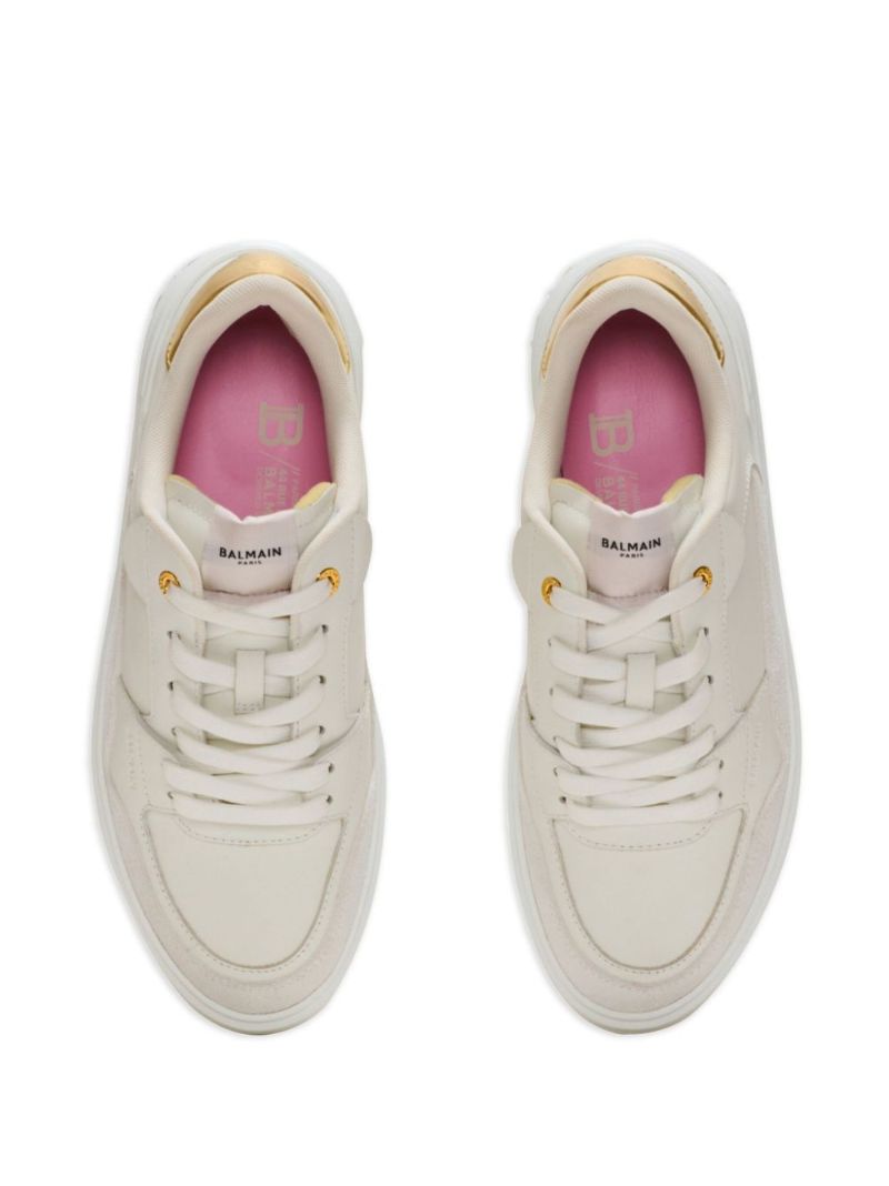 White B-court Flip Leather Sneakers