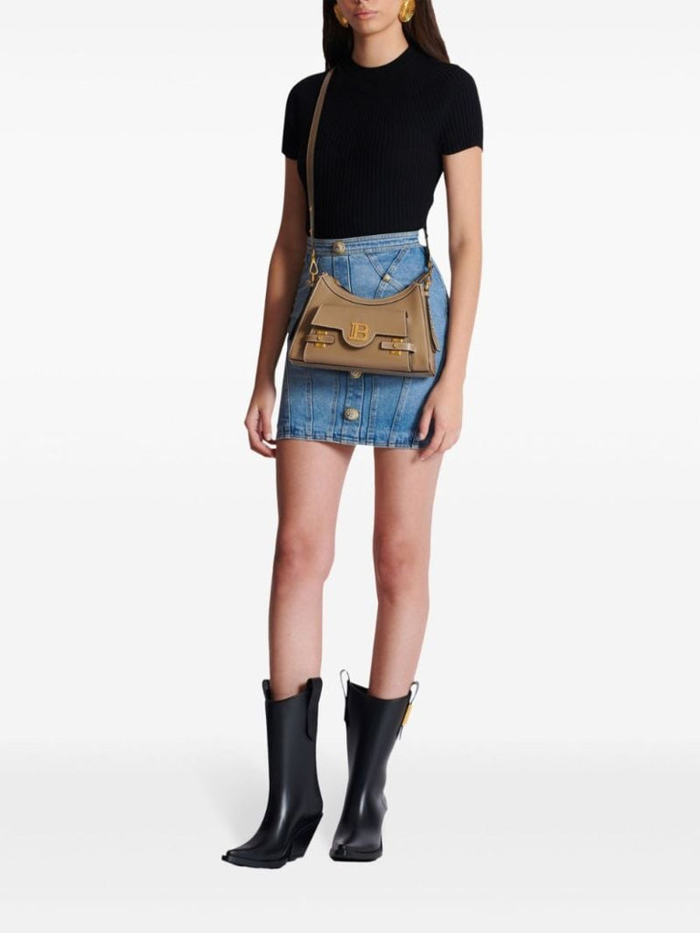 Brown B-buzz Leather Shoulder Bag