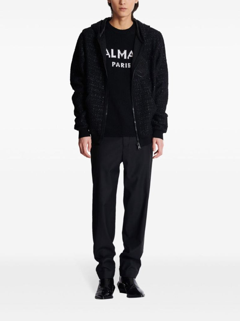 Black Logo-intarsia Wool Sweater