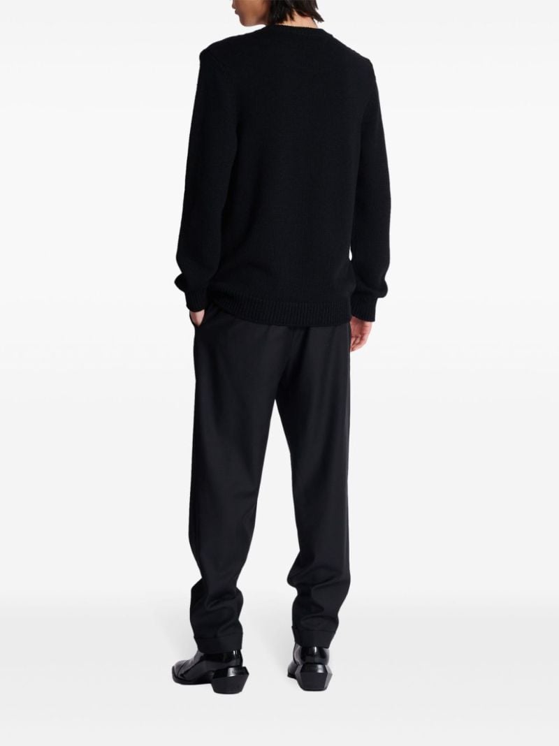 Black Logo-intarsia Wool Sweater