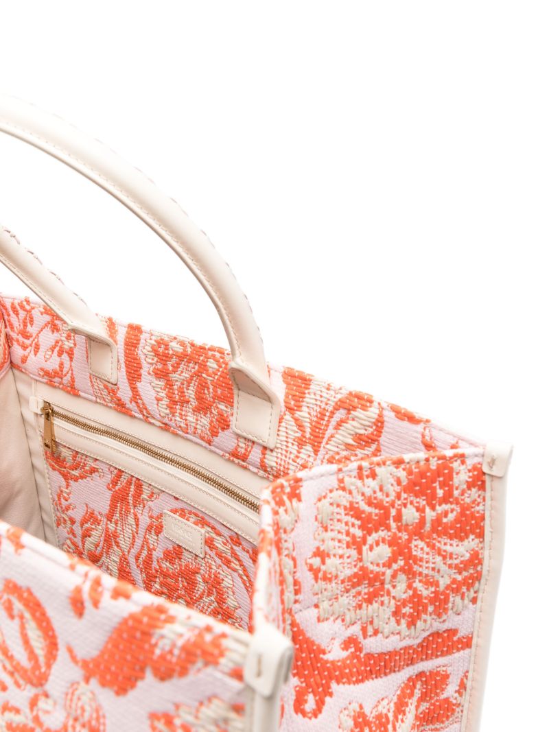 Pink Barocco Jacquard Tote Bag