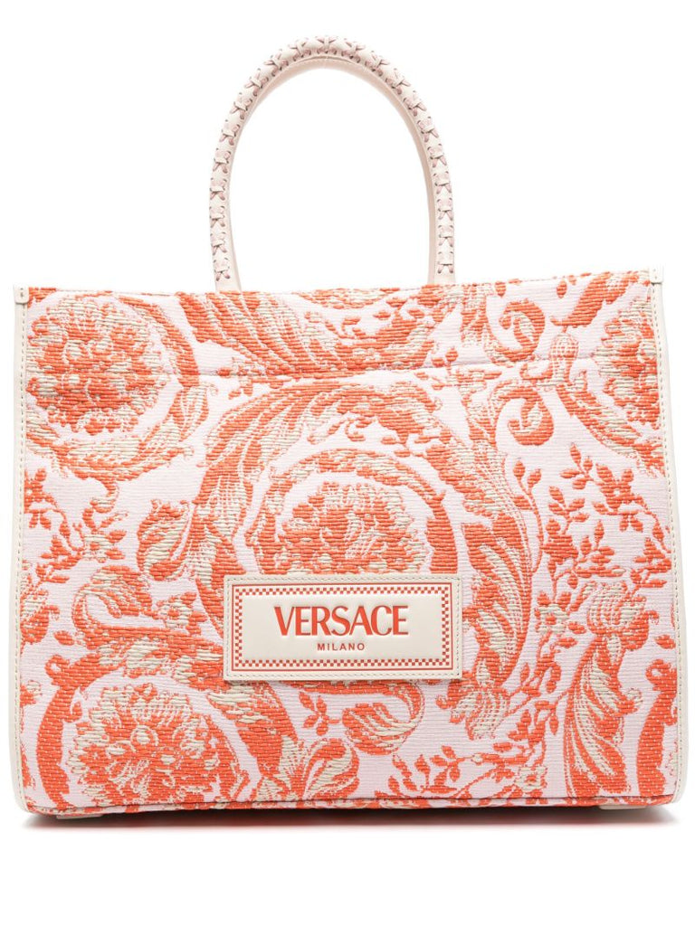 Pink Barocco Jacquard Tote Bag