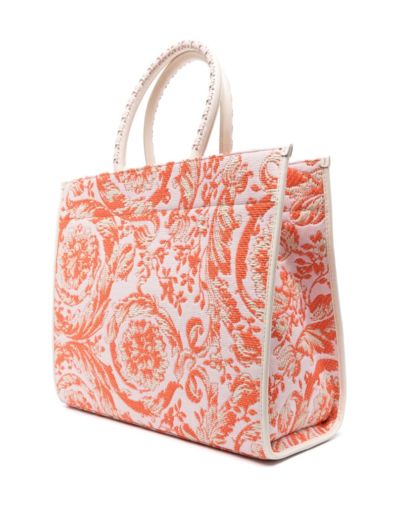 Pink Barocco Jacquard Tote Bag