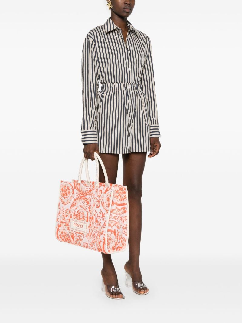 Pink Barocco Jacquard Tote Bag