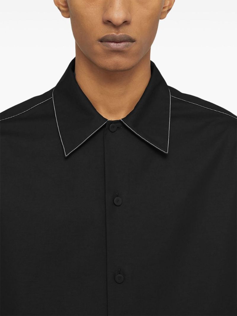 Black Contrast-stitching Shirt