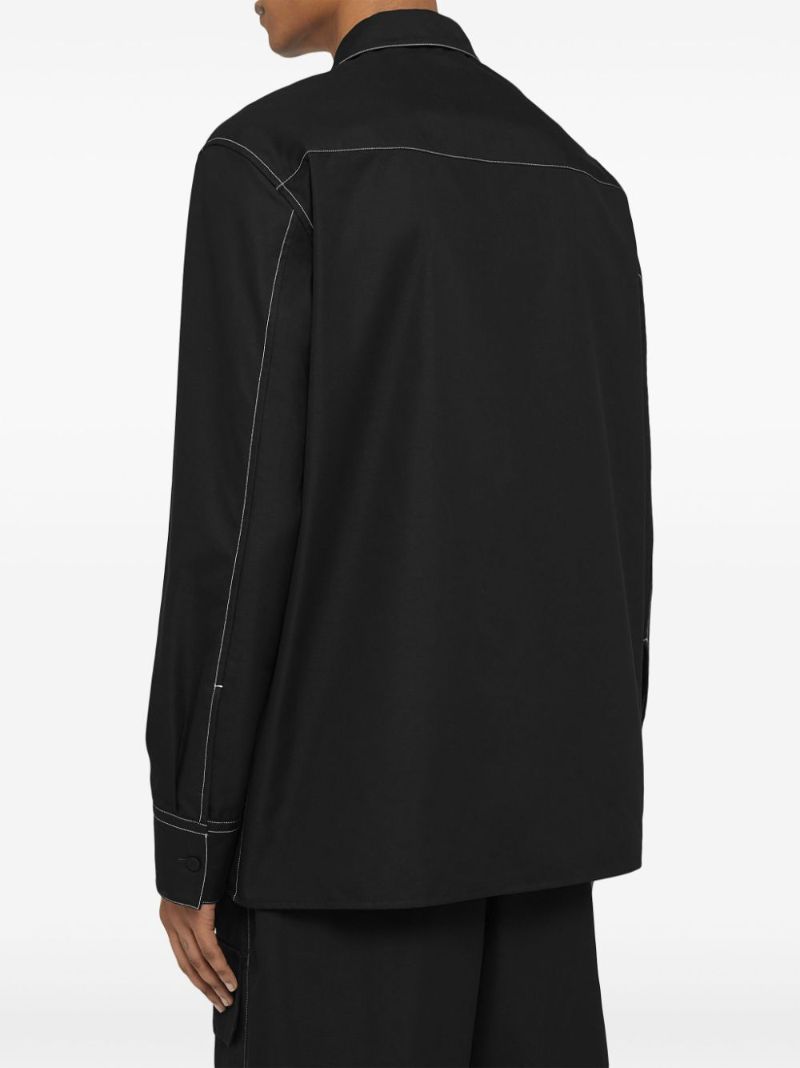 Black Contrast-stitching Shirt