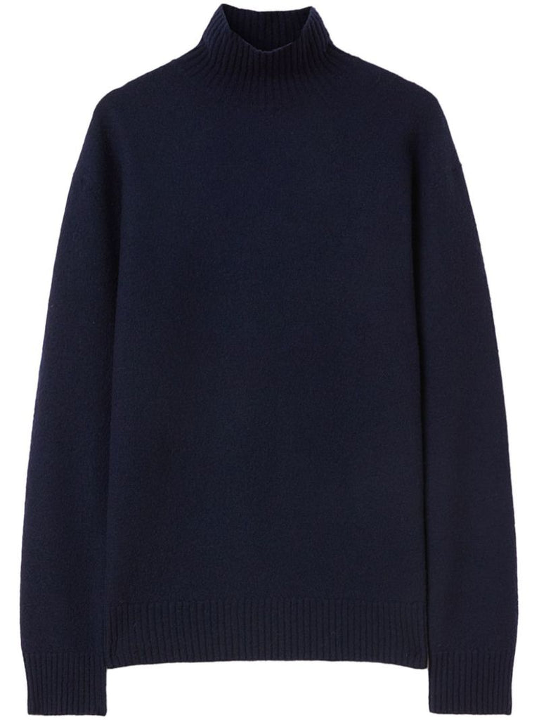 Blue Chain-embellished Wool Sweater