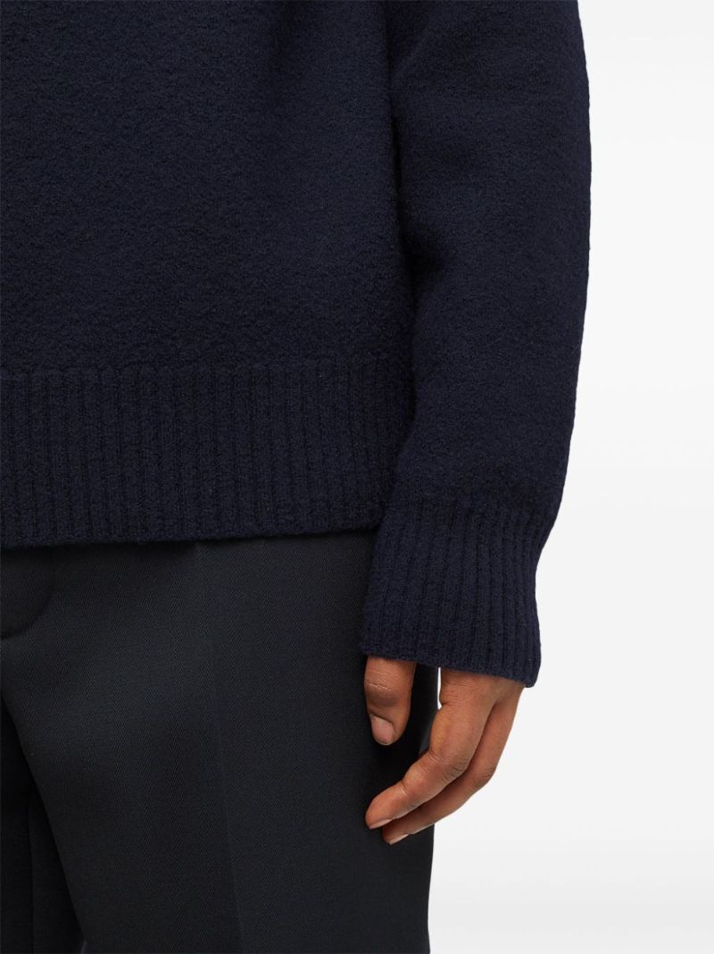 Blue Chain-embellished Wool Sweater