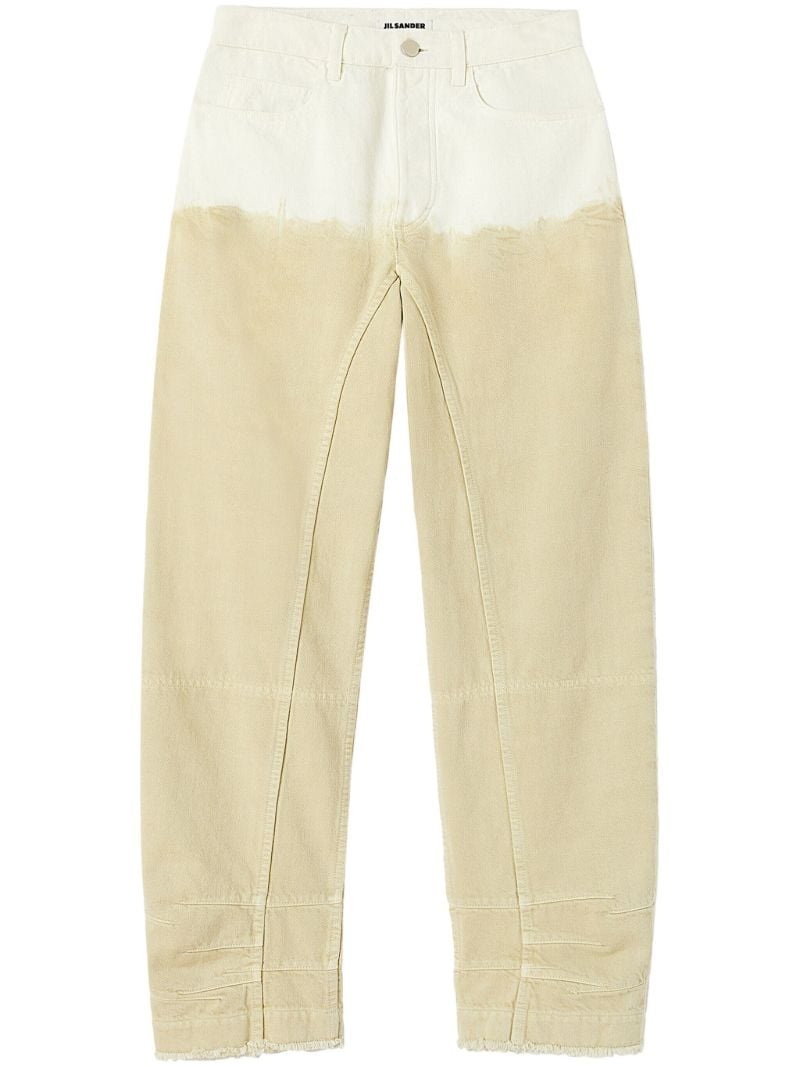 Neutral Bleach-wash Wide-leg Jeans