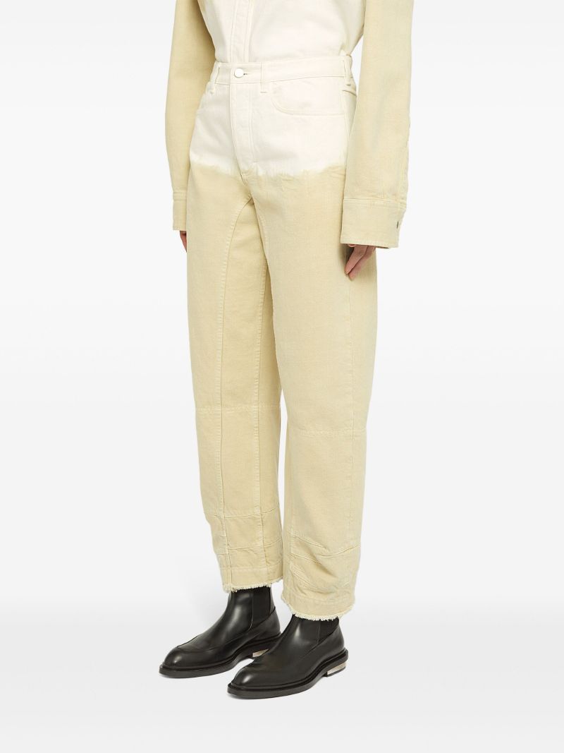 Neutral Bleach-wash Wide-leg Jeans