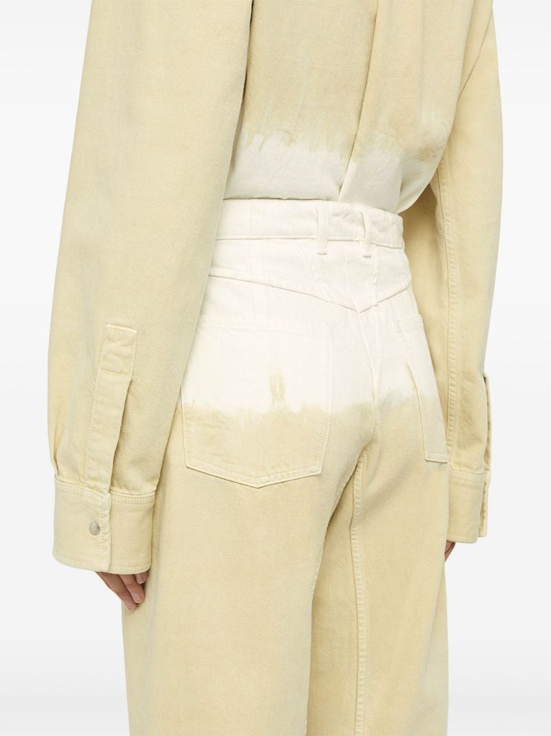 Neutral Bleach-wash Wide-leg Jeans