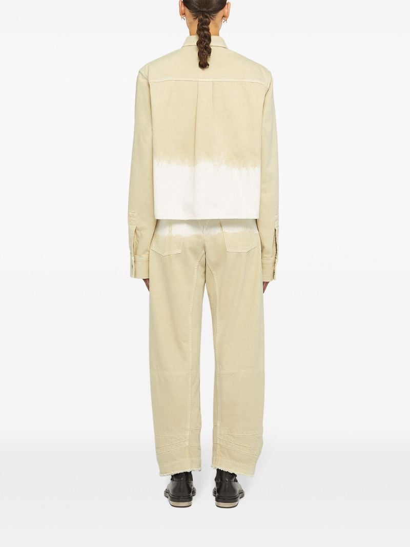 Neutral Bleach-wash Wide-leg Jeans