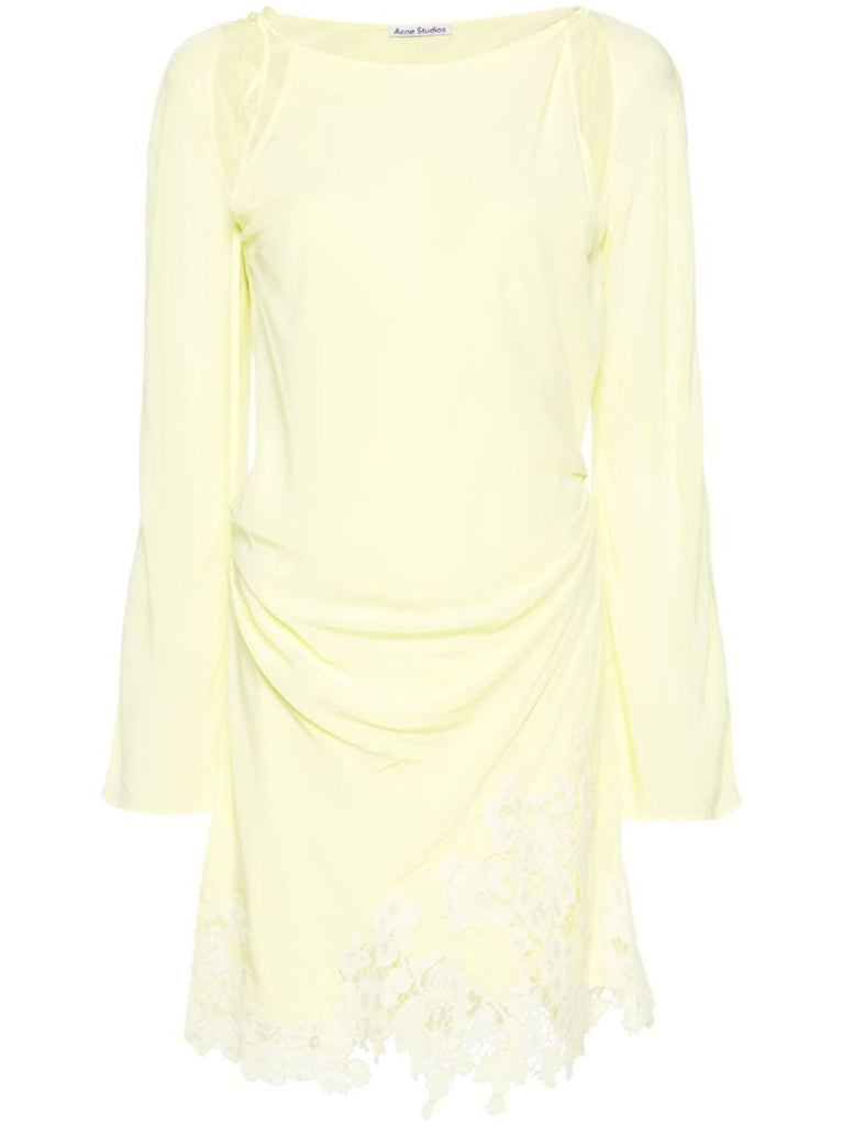 Yellow Lace Trim Dress