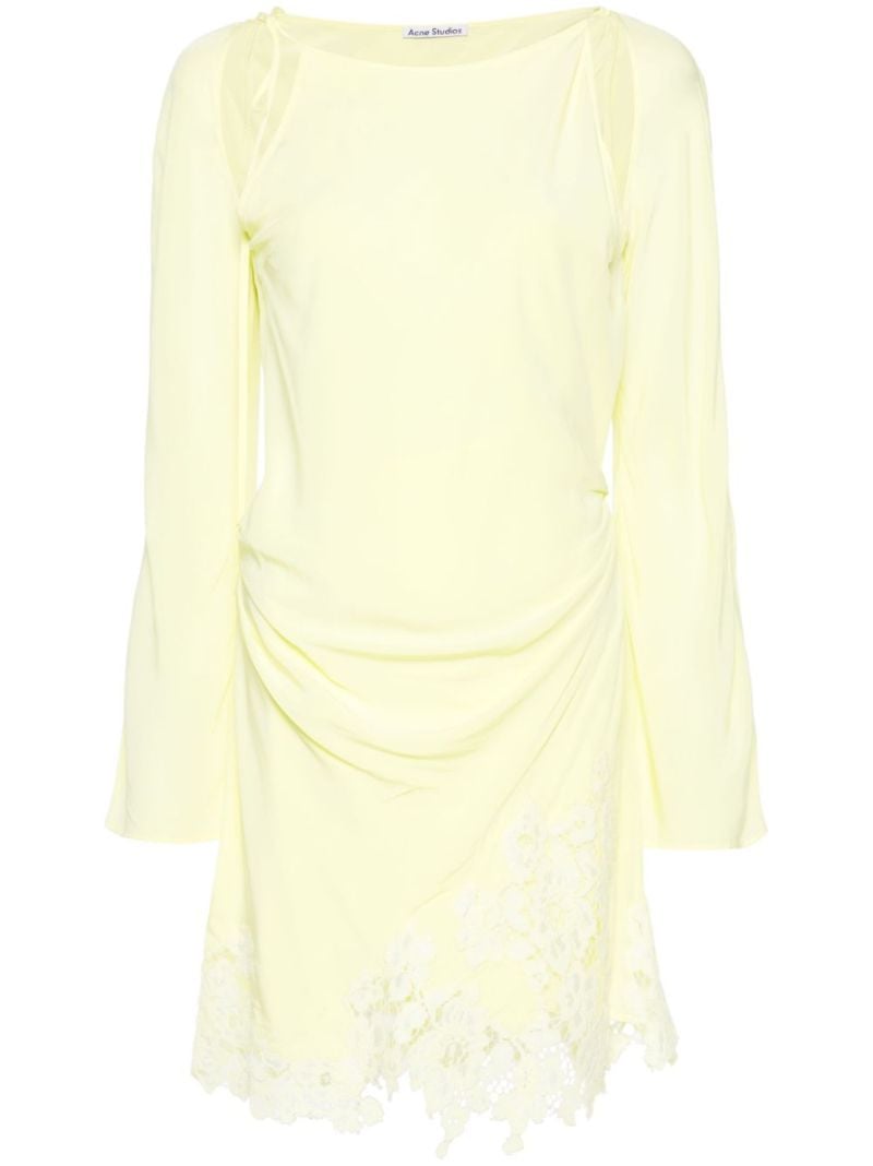 Yellow Lace Trim Dress