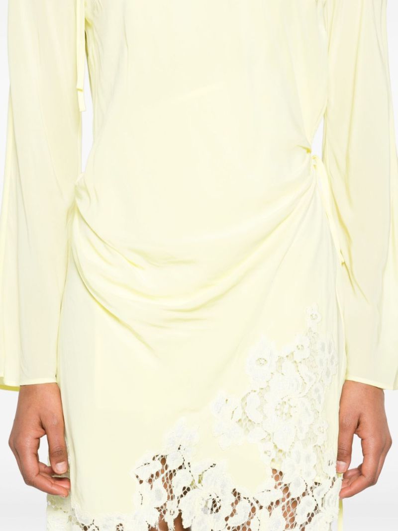 Yellow Lace Trim Dress