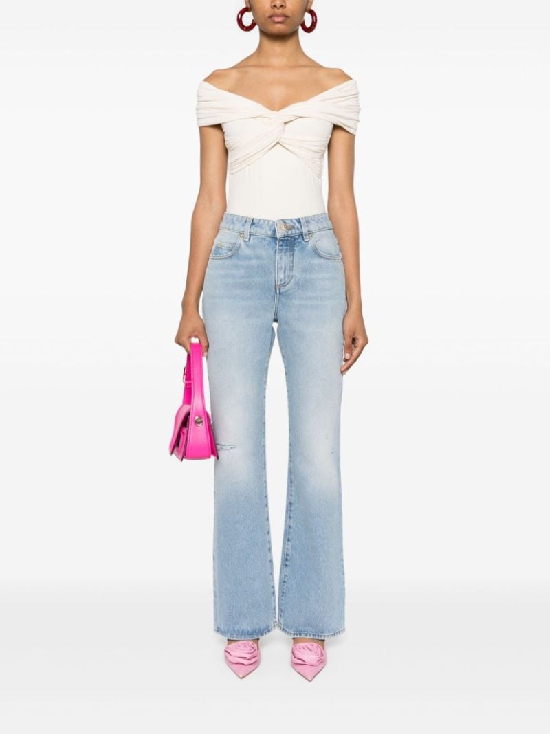 Blue High-rise Flared Jeans