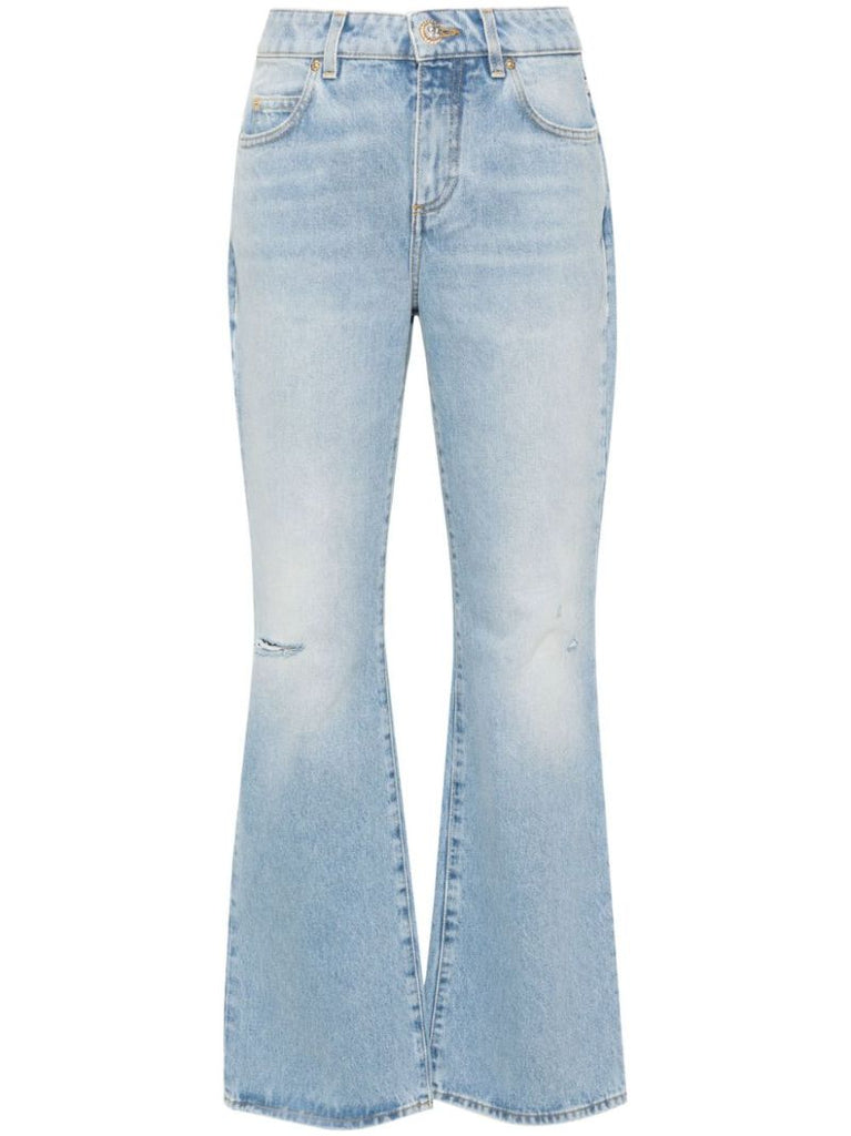 Blue High-rise Flared Jeans