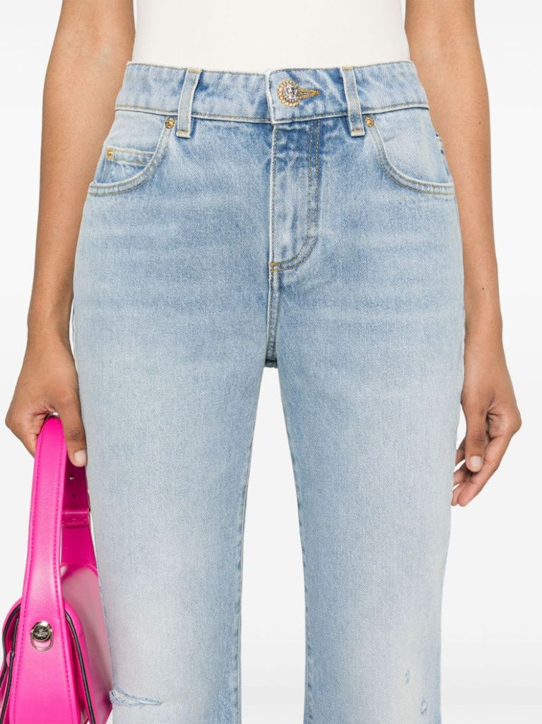 Blue High-rise Flared Jeans