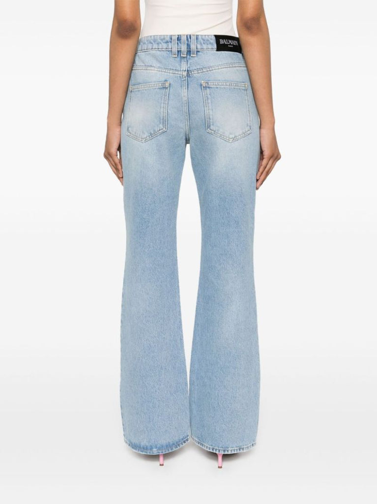 Blue High-rise Flared Jeans